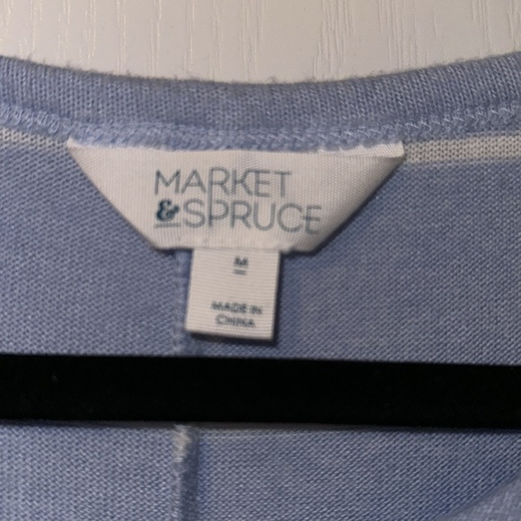 Market and Spruce Stitchfix Women’s Blue White Striped Top 3/4 Sleeve M - Picture 2 of 2